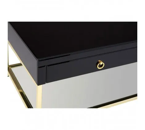 Townhouse Black and Gold Finish Coffee Table