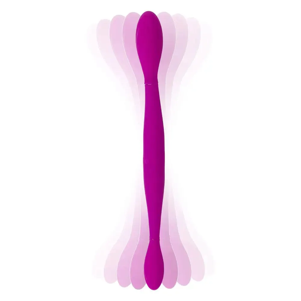 Toyjoy Silicone Purple Rechargeable Multi Speed Vibrating Double Dildo