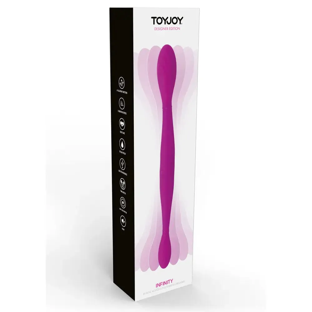 Toyjoy Silicone Purple Rechargeable Multi Speed Vibrating Double Dildo