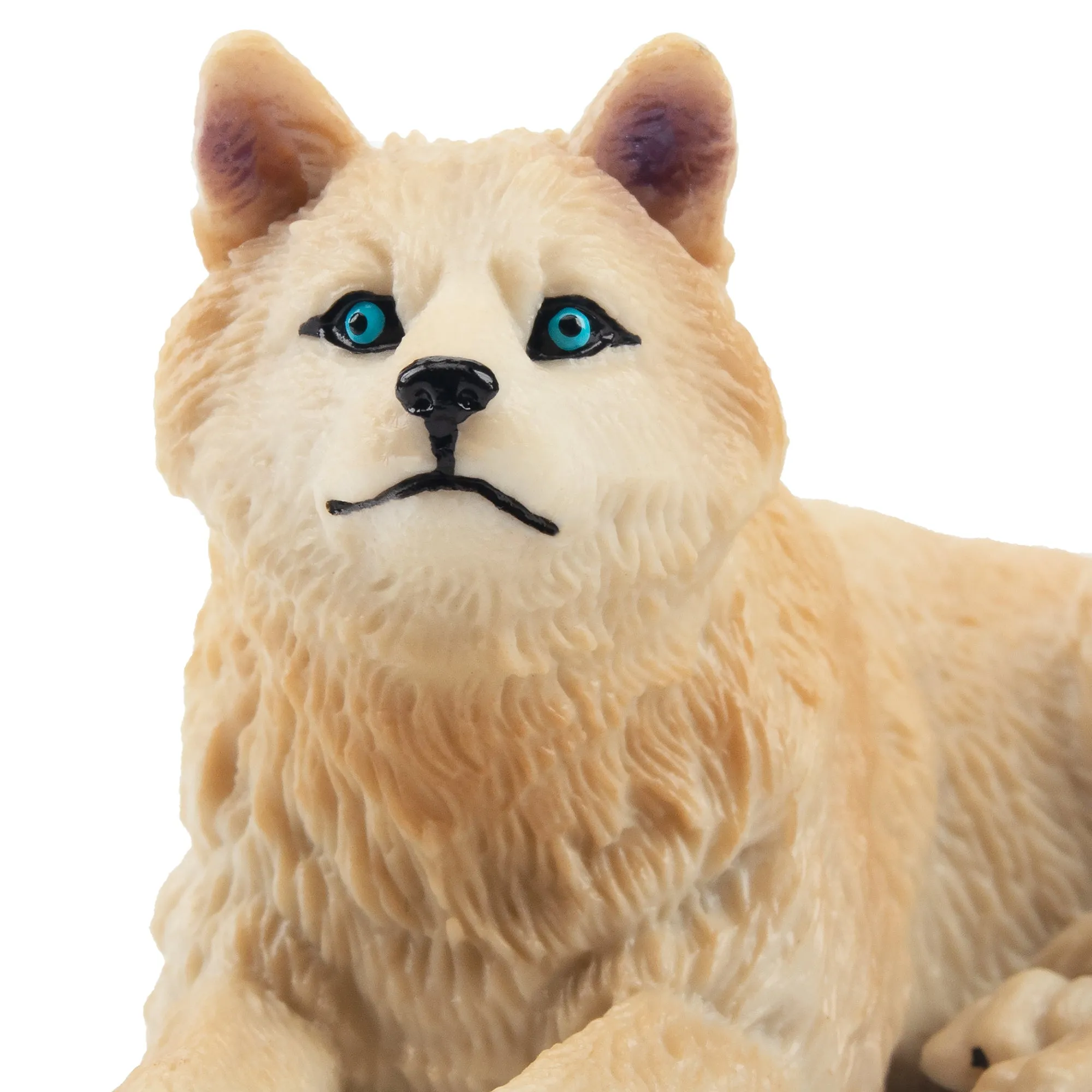 Toymany Sitting White Arctic Wolf Figurine Toy