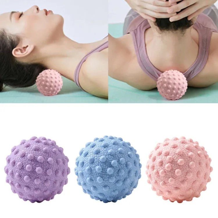 TPR Solid Bump Fascia Ball Foot Reflexology Yoga Massage Ball(Light Pink)