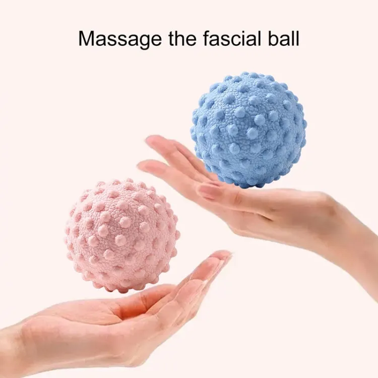 TPR Solid Bump Fascia Ball Foot Reflexology Yoga Massage Ball(Light Pink)