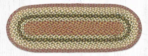 TR-024 Olive/Burgundy/Gray Jute Table Runner