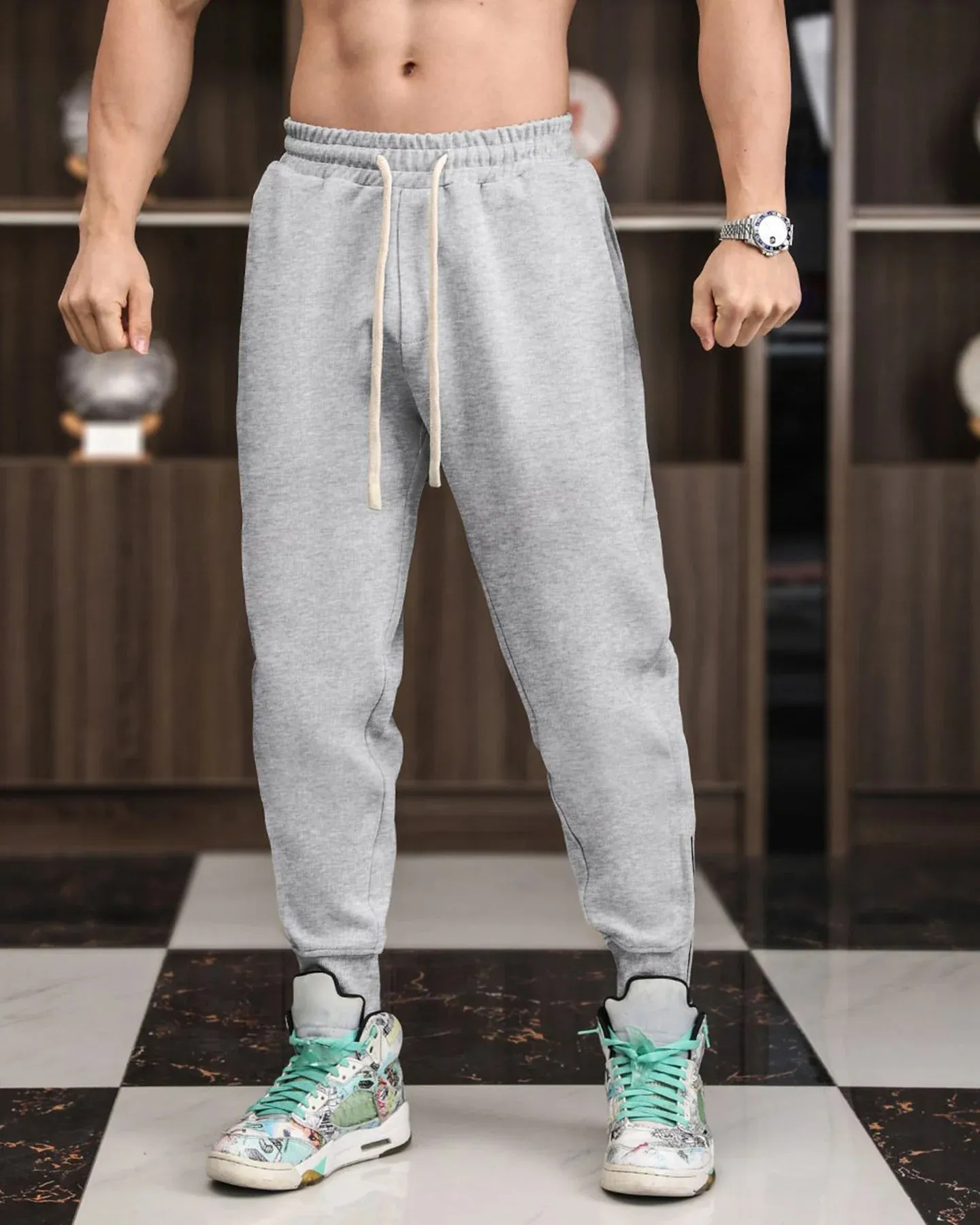 Track Side Sweatpants With Zipper Hem