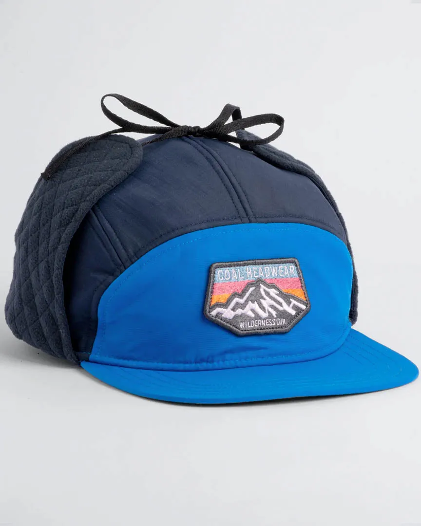 Tracker Flannel Lined 5 Panel Earflap Cap - Bright Blue