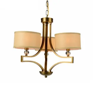 Traditional Beige Fabric Drum Chandelier - 3/6 Light Ceiling Fixture for Living Room