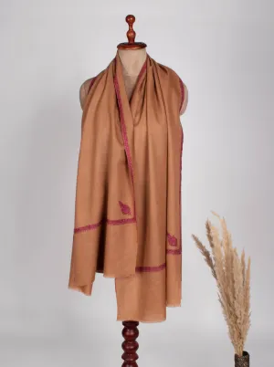 Traditional Border and Corner Motif Cashmere Scarf