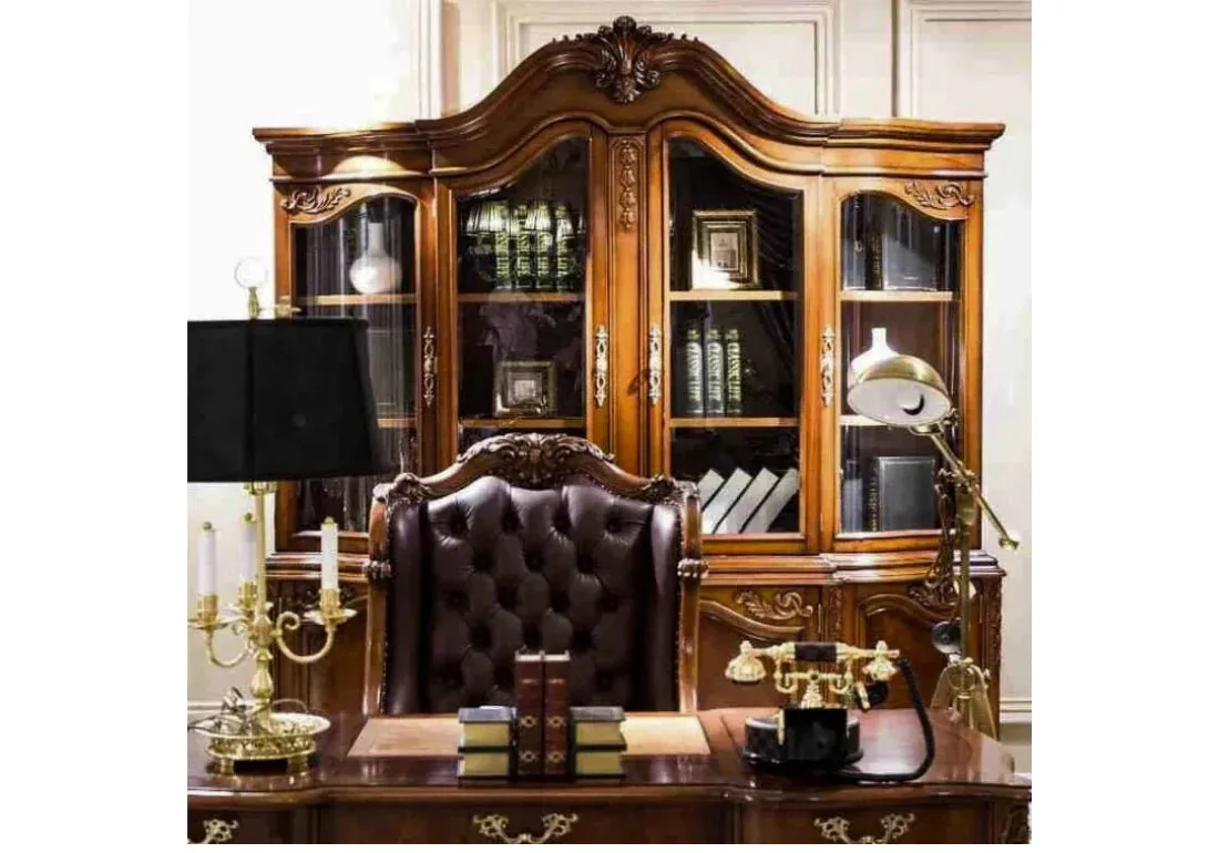 Traditional Brownish Teak Wooden Office Desk