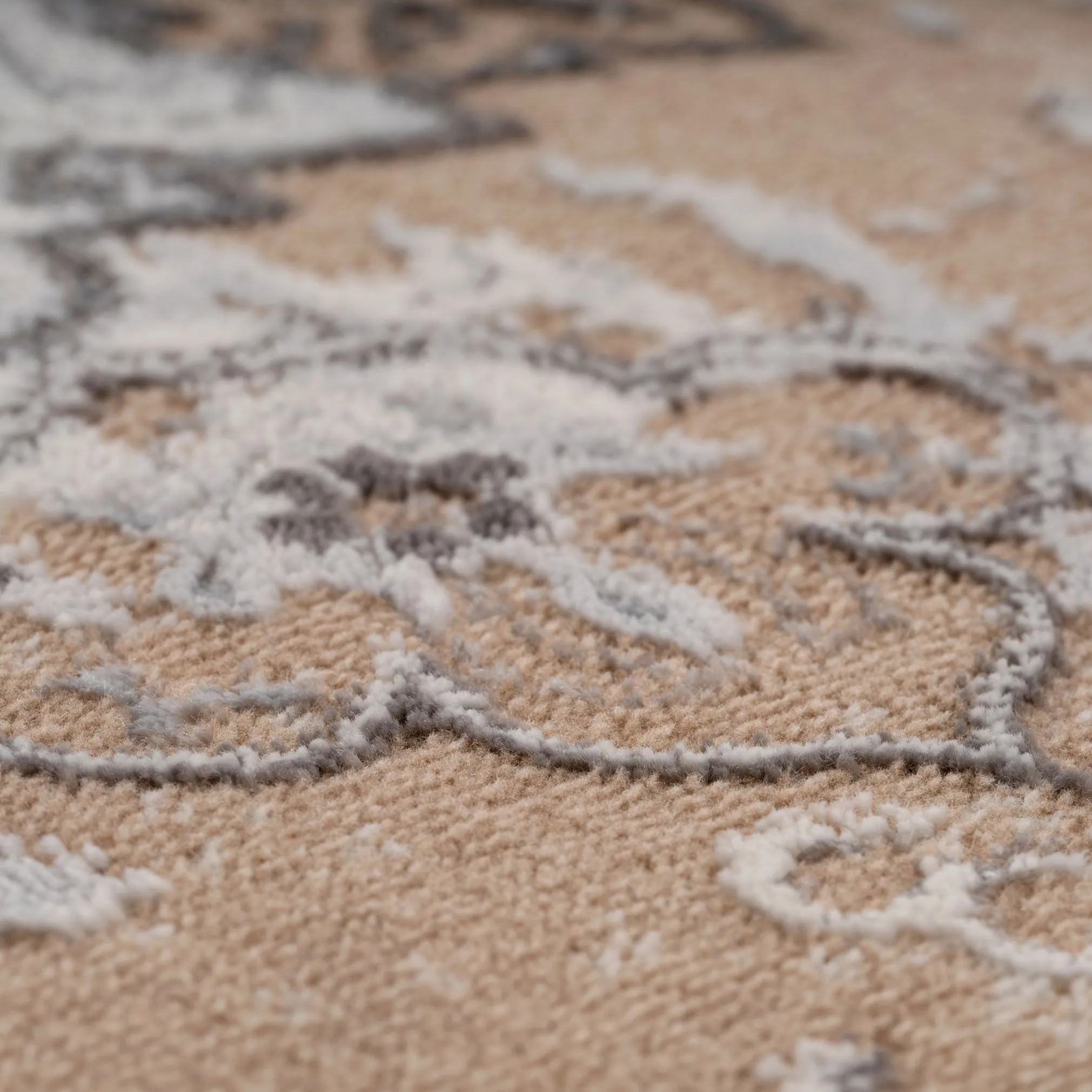 Traditional Distressed Beige Area Rug - Victoria