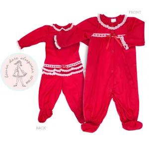 Traditional Footie Long Sleeved- Red