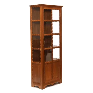 Traditional Glass Teak Display Cabinet