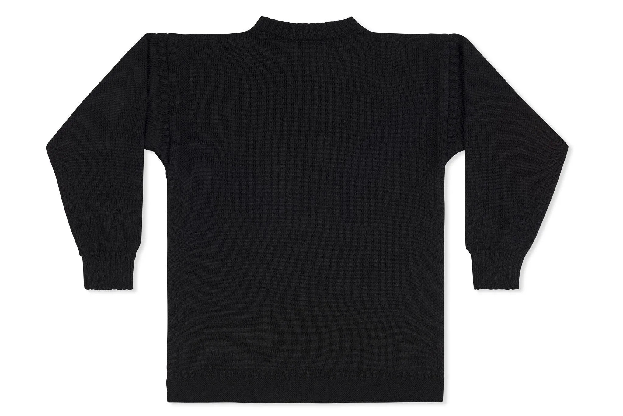 Traditional Guernsey Jumper In Black