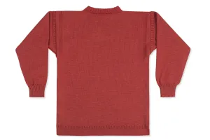 Traditional Guernsey Jumper In Breton Red