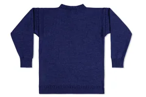 Traditional Guernsey Jumper In Denim Blue