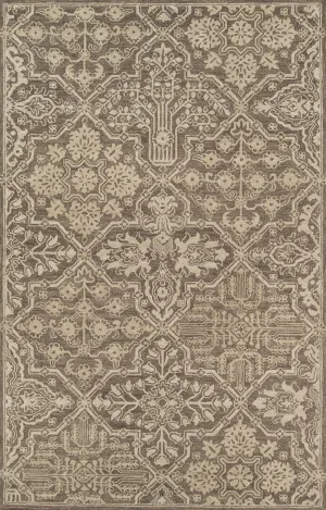 Traditional Hand Tufted Brown Rug