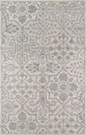 Traditional Hand Tufted Grey Rug