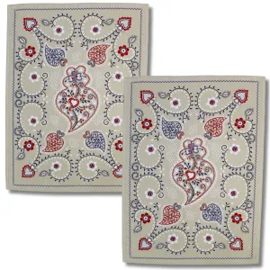 Traditional Portuguese Viana Heart Cotton Kitchen Dish Towel, Set of 2