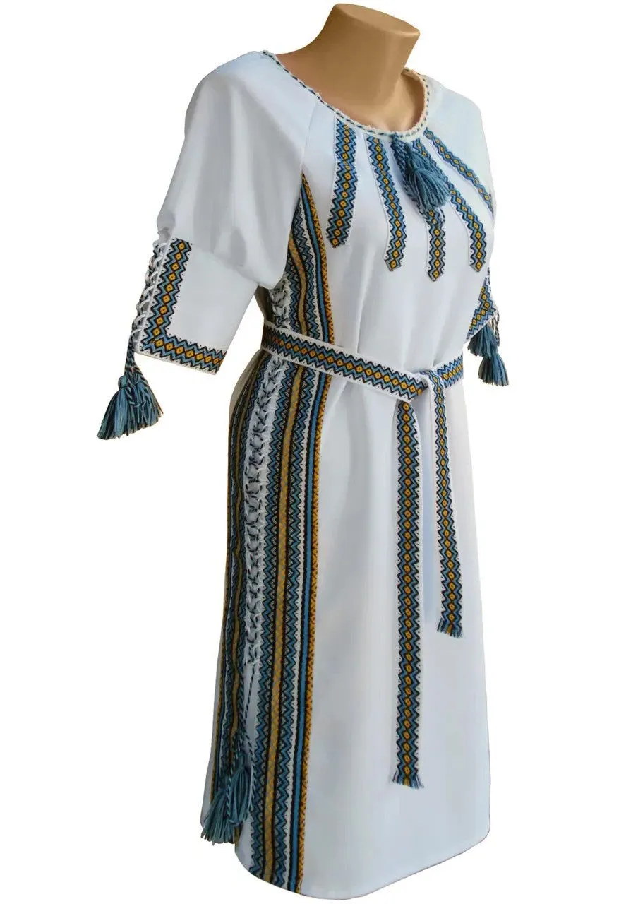 Traditional summer Ukrainian embroidered dress