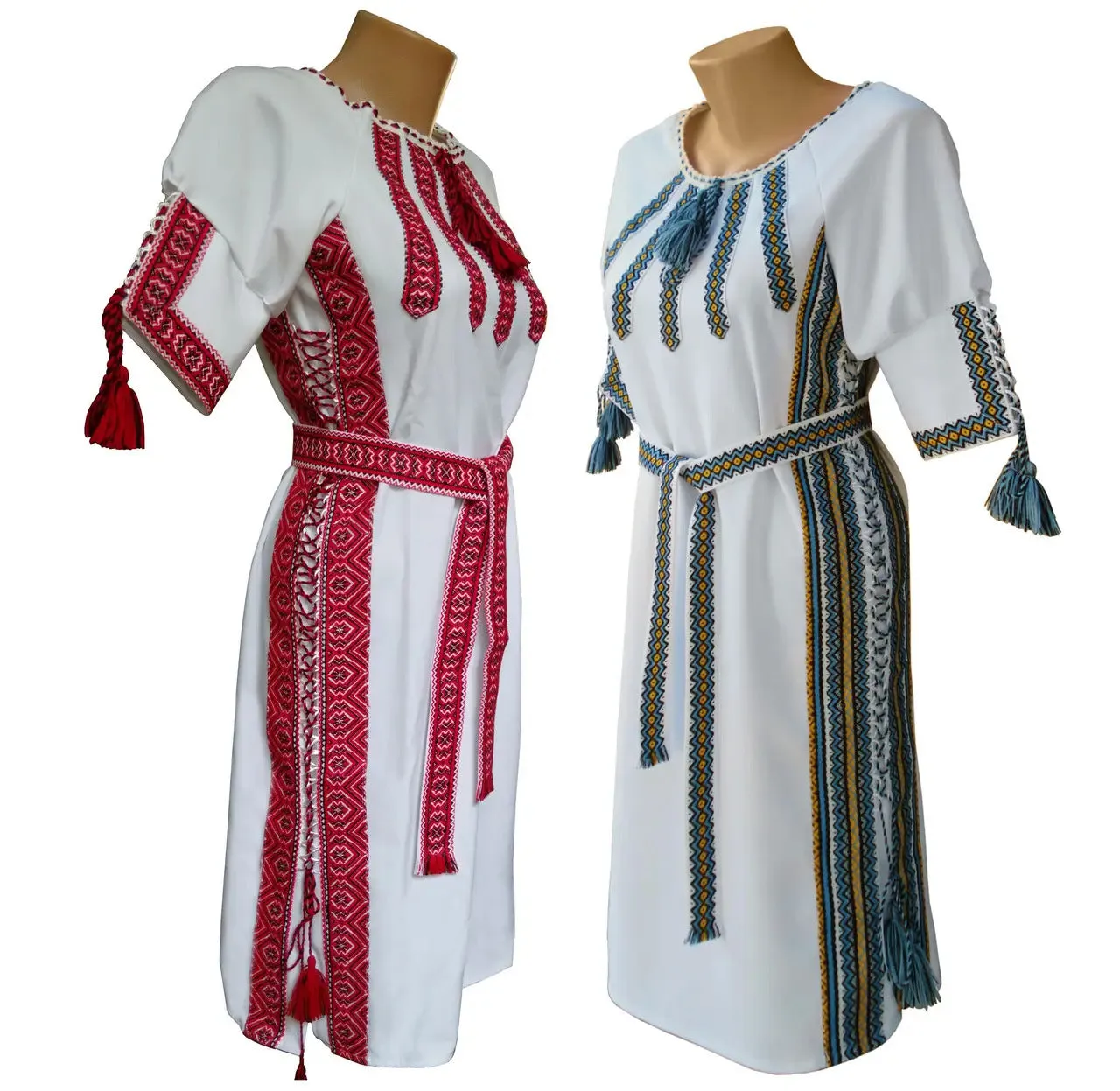 Traditional summer Ukrainian embroidered dress