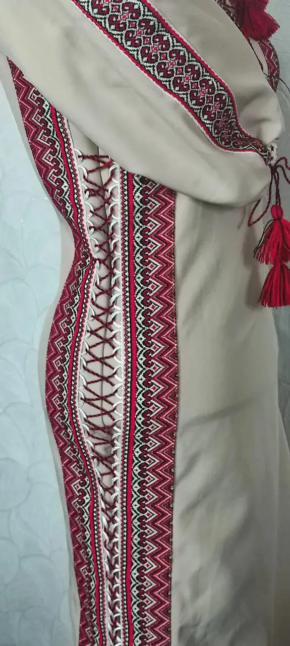 Traditional summer Ukrainian embroidered dress