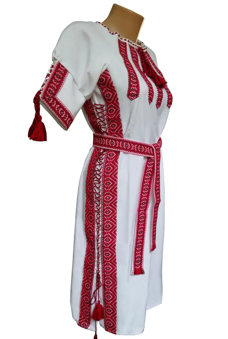 Traditional summer Ukrainian embroidered dress