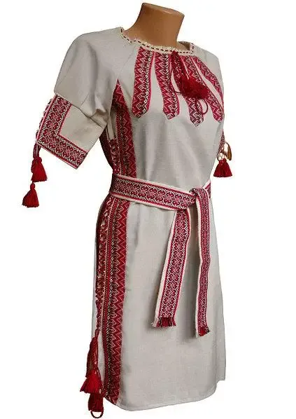 Traditional summer Ukrainian embroidered dress