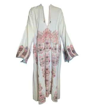 Traditional Syrian Mid 20th Century Hand Embroidered Full Length Tunic