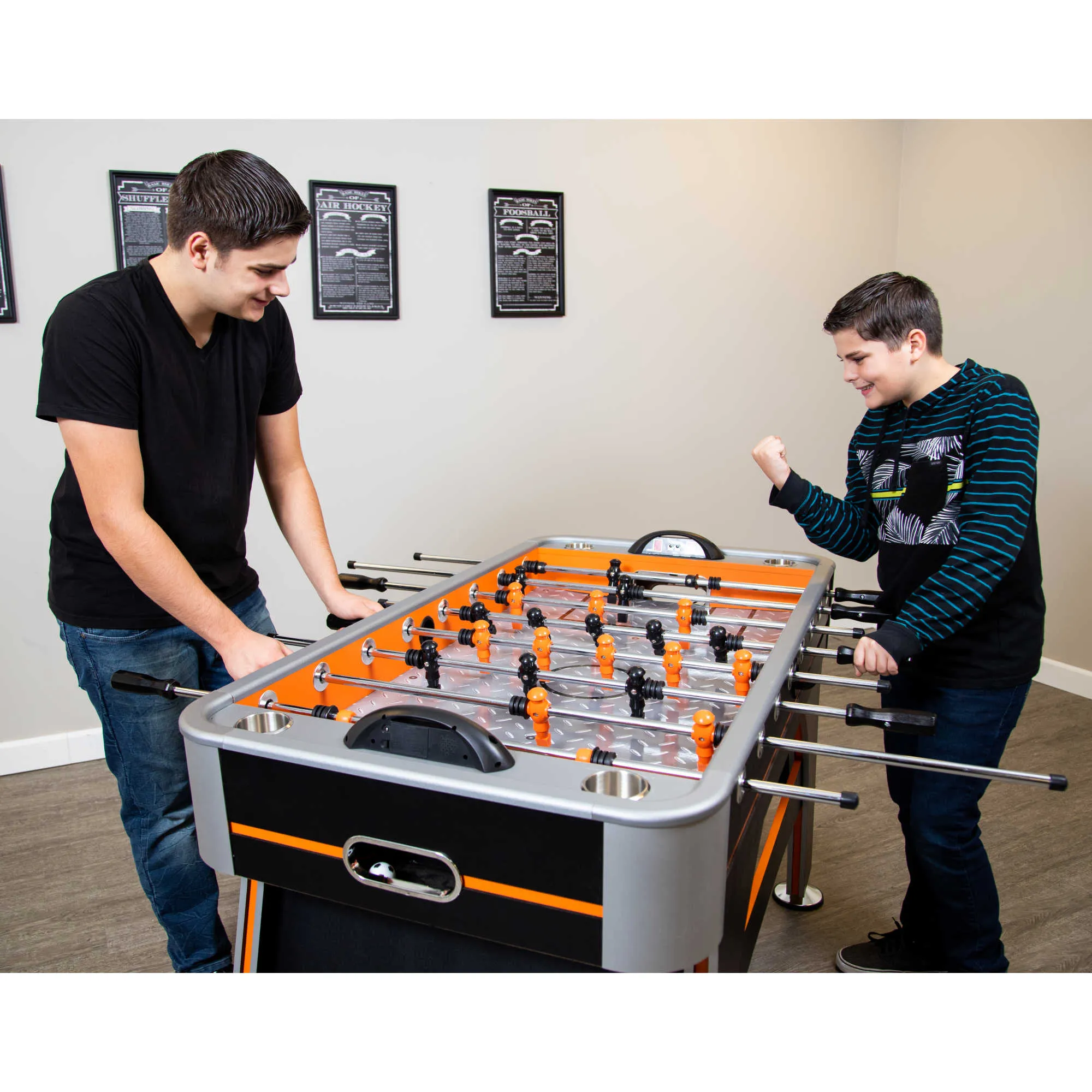 Trailblazer 56-in Foosball Table - Black Silver and Orange