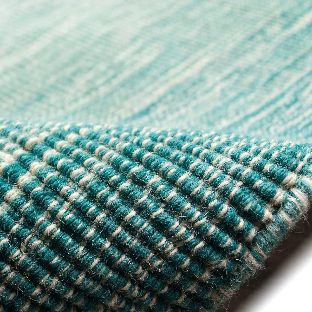 Trans-Ocean ARUBA  Indoor Hand Woven Wool Comfortable Areaa Rug  - Aqua