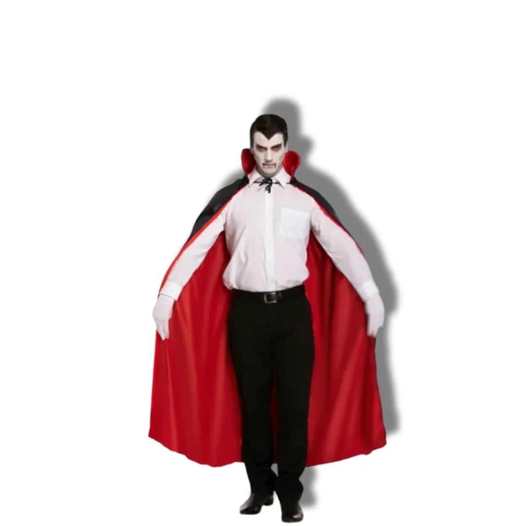 Transform into the Night: Adult Reversible Red Halloween Dracula Vampire Cloak - Unisex Scary Fancy Dress Cape