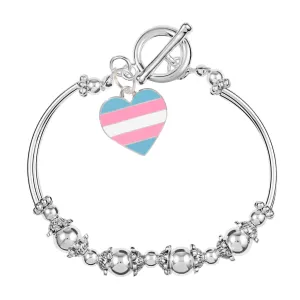 Transgender Heart Flag Partial Beaded Bracelets