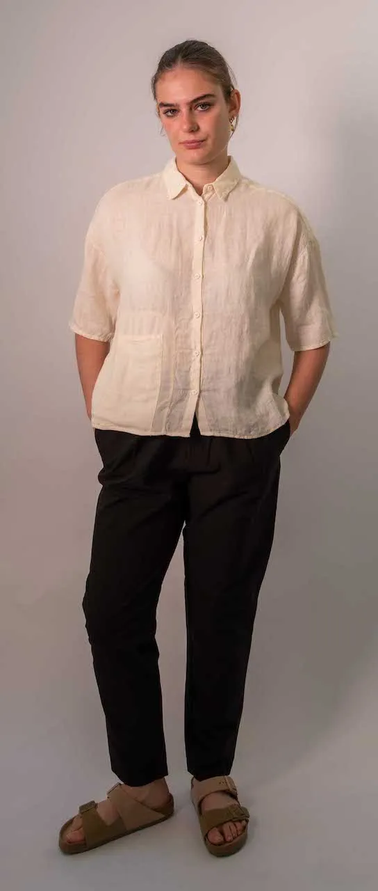 Transit Par Such Short Sleeve Pocket Shirt in Ivory