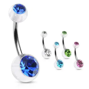 Translucent Duo Gem Acrylic Belly Bar