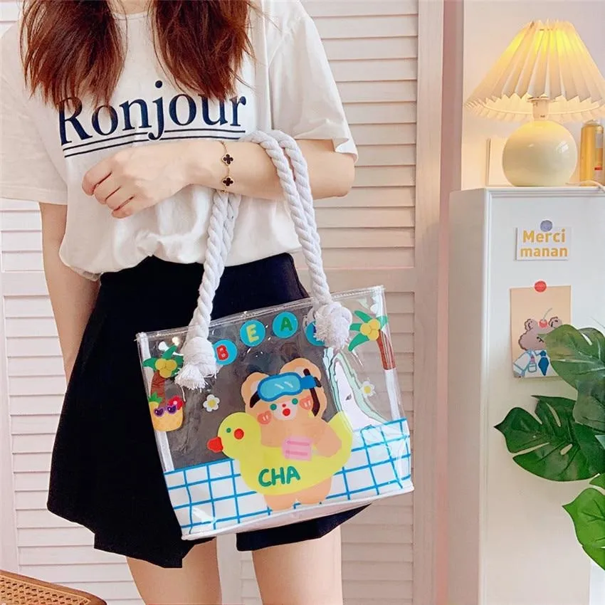 Transparent Kawaii Beach Bag