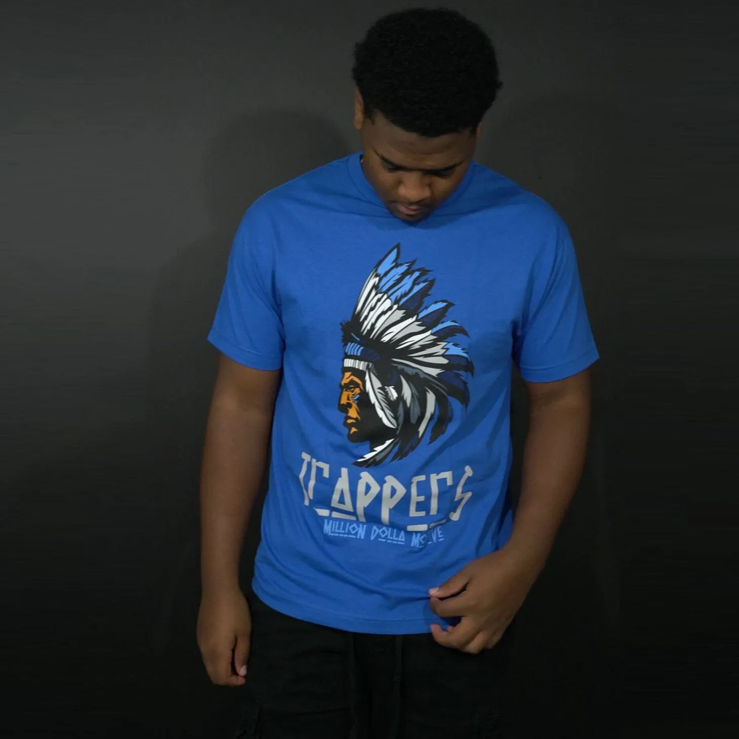 Trappers - Blue on Royal Blue T-Shirt