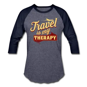 Travel is my Therapy Unisex Baseball T-Shirt