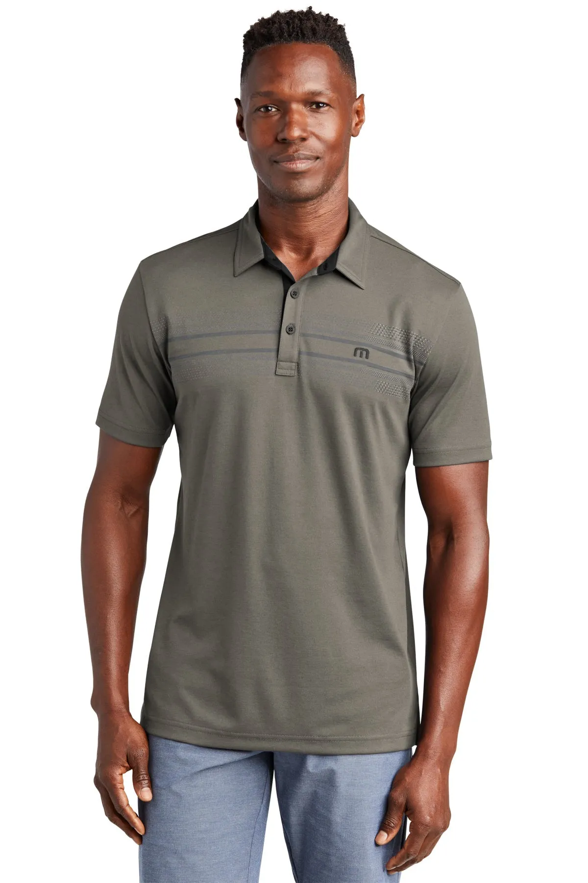 TravisMathew Monterey Chest Stripe Polo Quiet Shade Grey