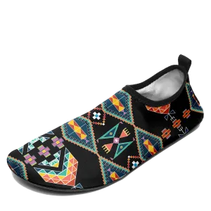 Travois Tipi Black Kid's Sockamoccs Slip On Shoes