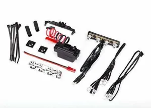 Traxxas 7285X LED light kit 116th Summit (power supply chrome light bar roof light harness (4 clear 2 red) chassis harness (4 clear 2 red) wire ties mounts) -Discontinued