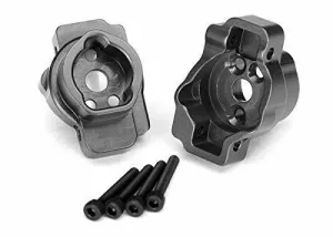 Traxxas 8256A Portal drive axle mount rear 6061-T6 aluminum (charcoal gray-anodized) (left and right) 2.5x16 CS (4)