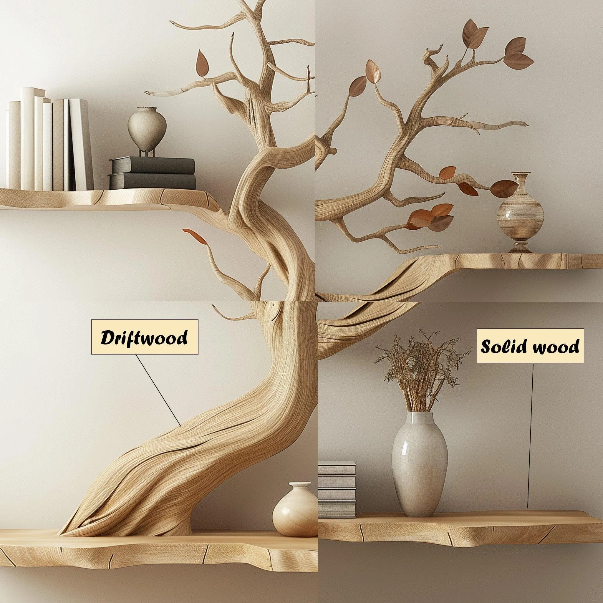 Tree Bookshelf Handmade Solid Wood