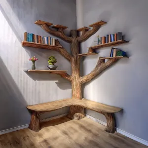 Tree Branch Bookshelf in Solid Wood