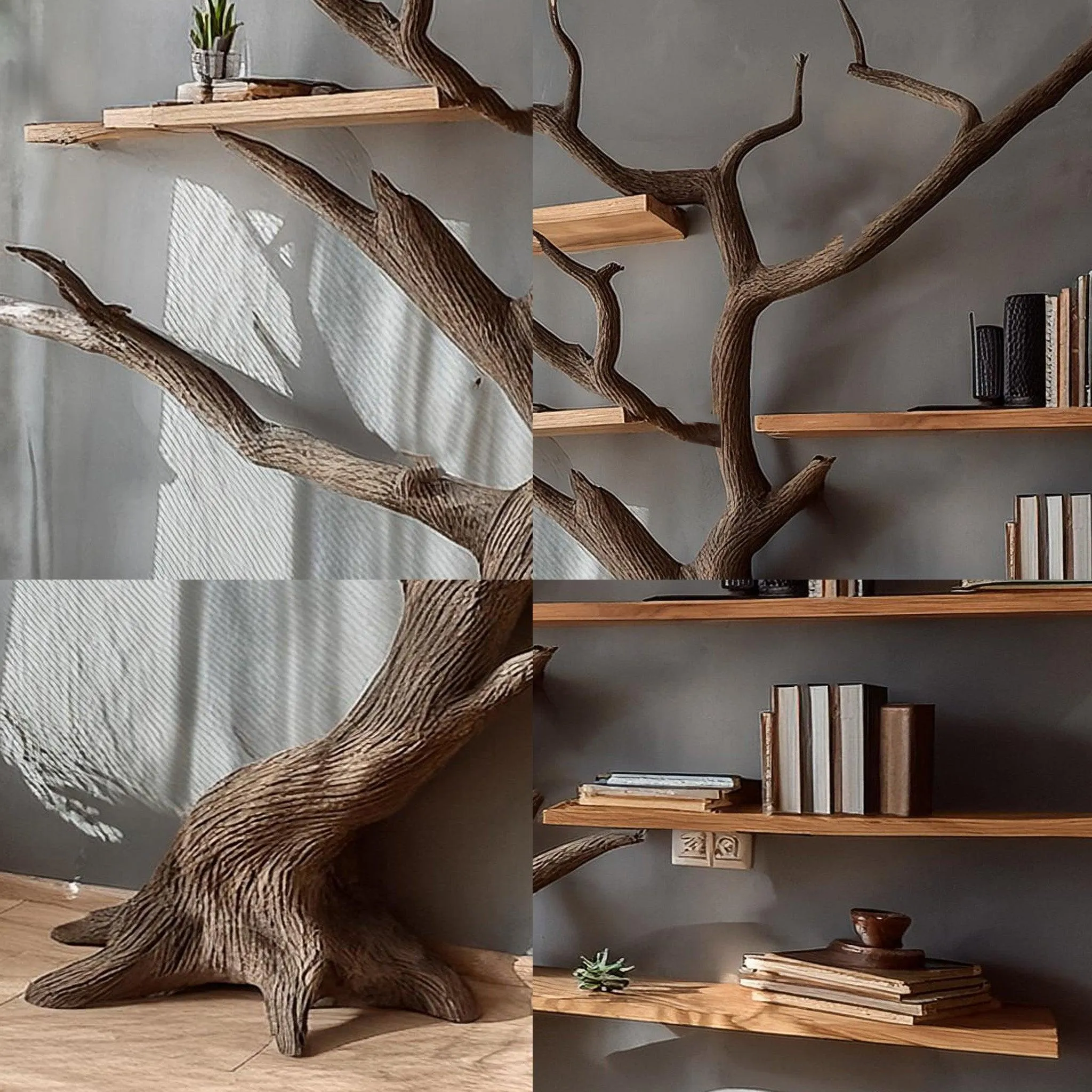 Tree Branch Wall Bookshelf Floating Custom Decor