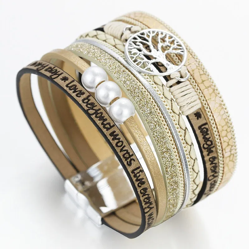 Tree Of Life Ladies Fashion Multilayer Bohemian Bracelets