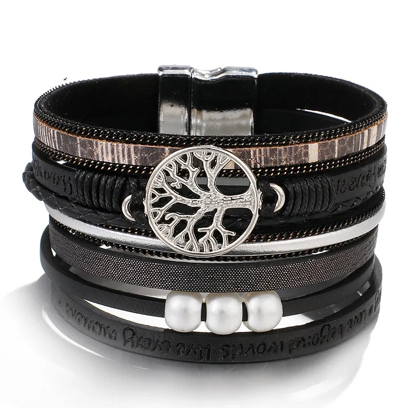 Tree Of Life Ladies Fashion Multilayer Bohemian Bracelets