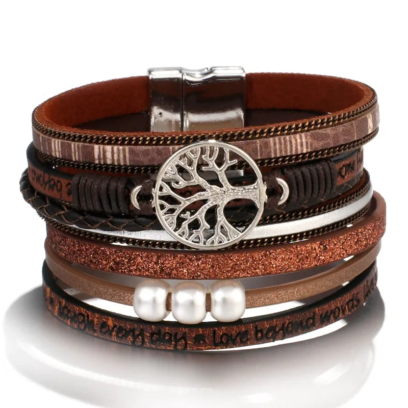 Tree Of Life Ladies Fashion Multilayer Bohemian Bracelets