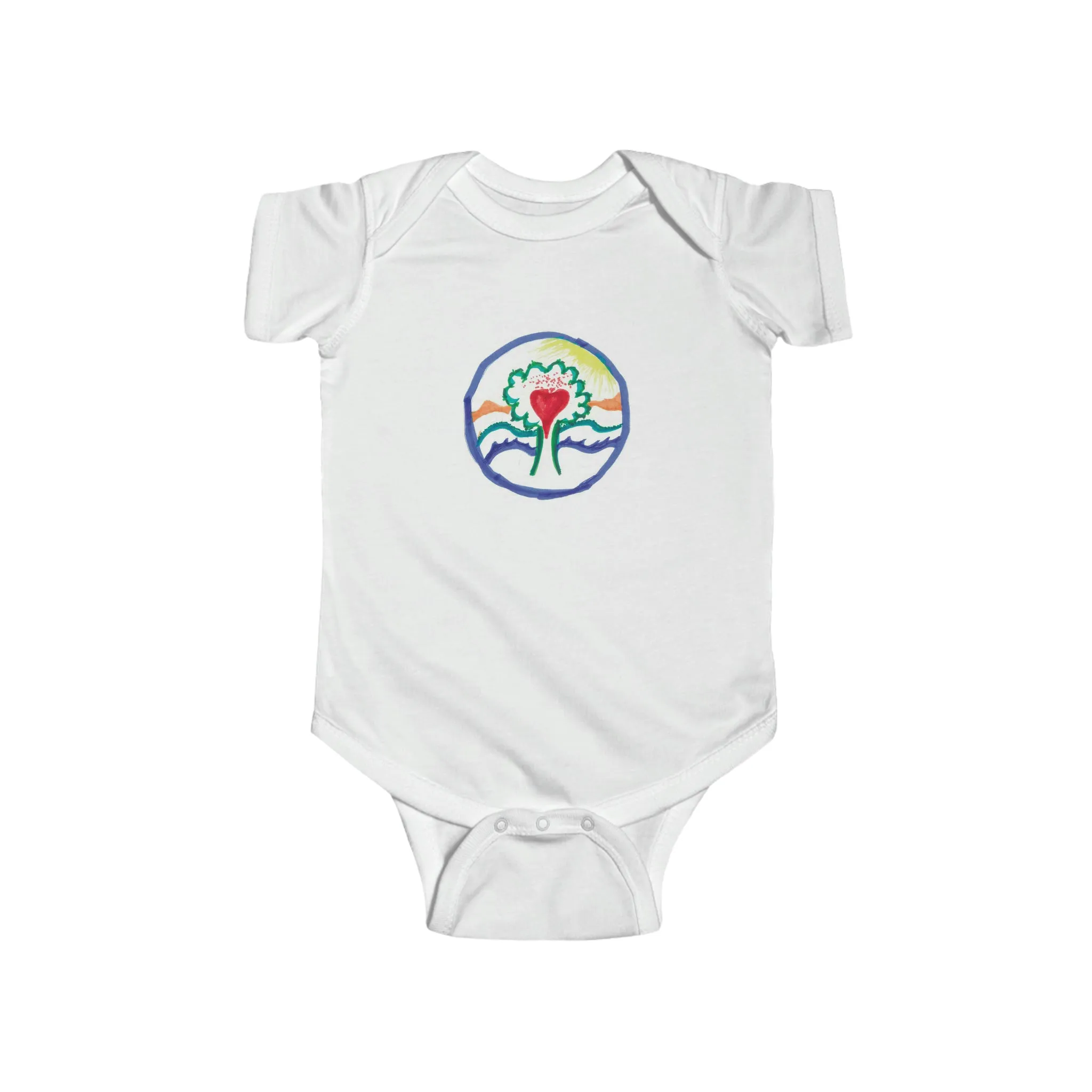 TREE OF LIFE SACRED HEART INFANT FINE JERSEY BODYSUIT