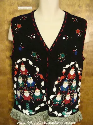 Tree Shaped Santas Ugly Christmas Sweater Vest