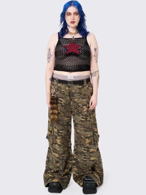 TREK WIDE LEG CARGO PANTS - CAMO