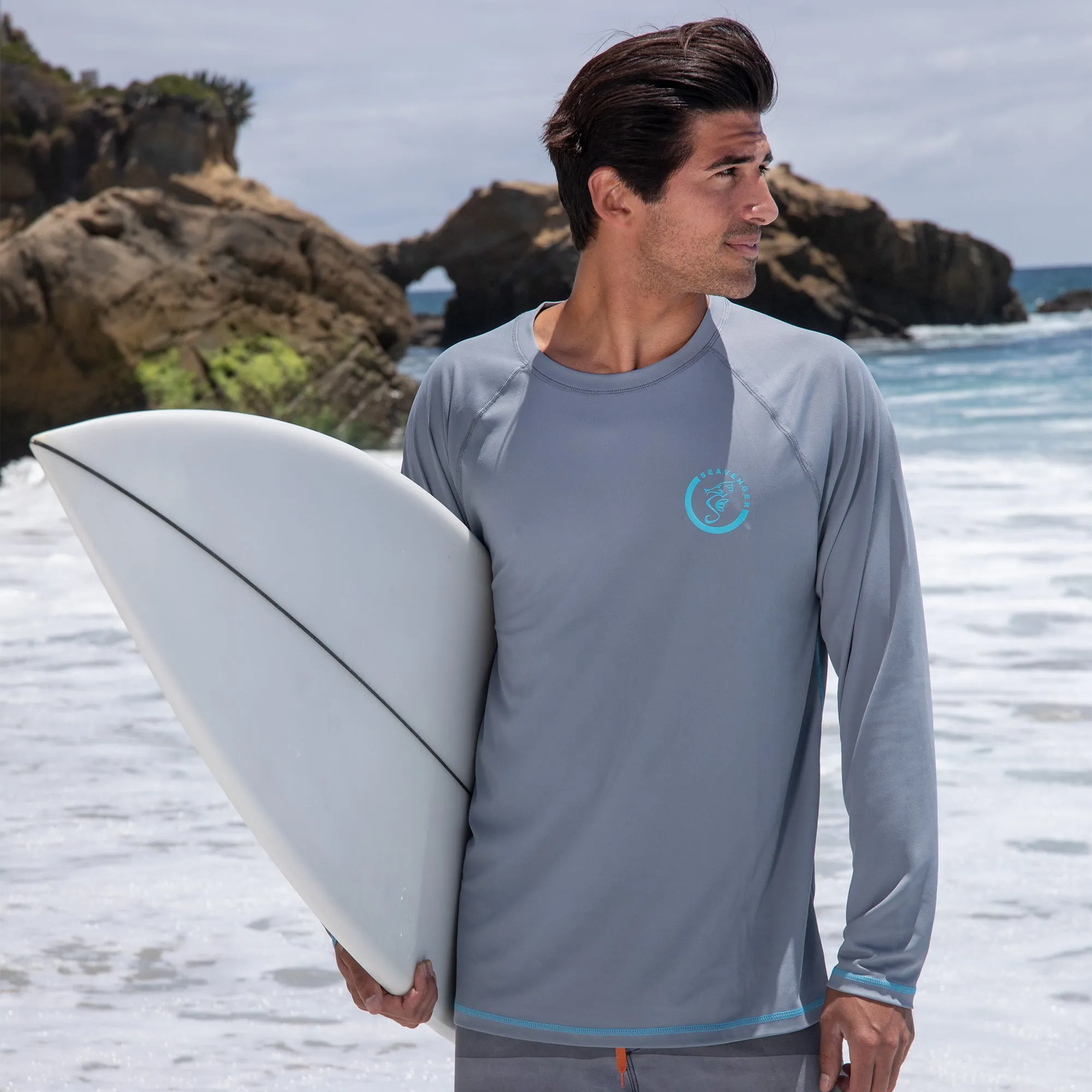 Trekker Unisex Rash Guard Long Sleeve Gray